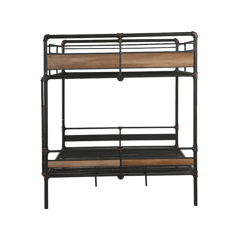 Merklee Sandy Black and Dark Bronze Queen over Queen Bunk Bed