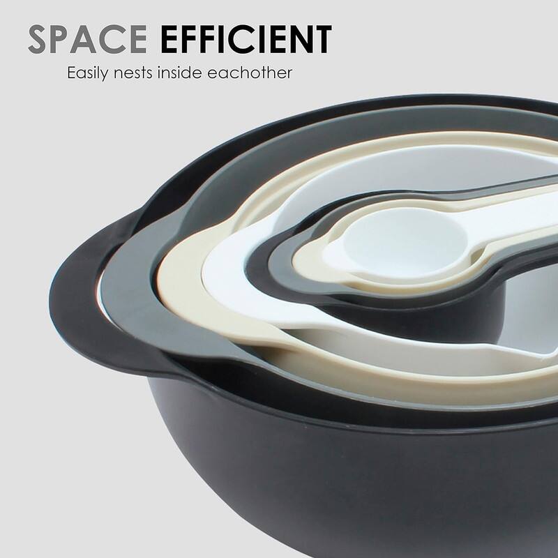 COOK WITH COLOR Nesting Bowls with Measuring Cups Colander and Sifter Set