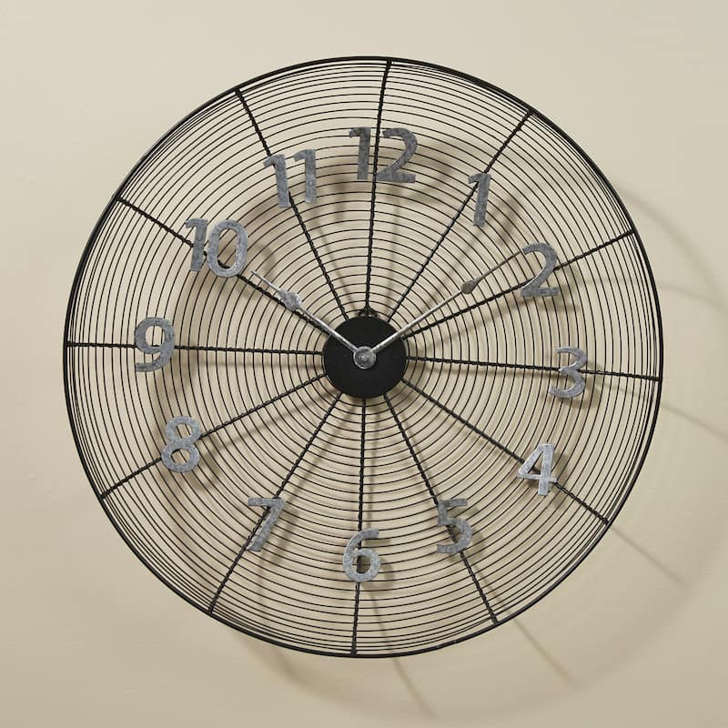 Park Designs Wire Fan Cover Clock - 21"DIA X 3"D