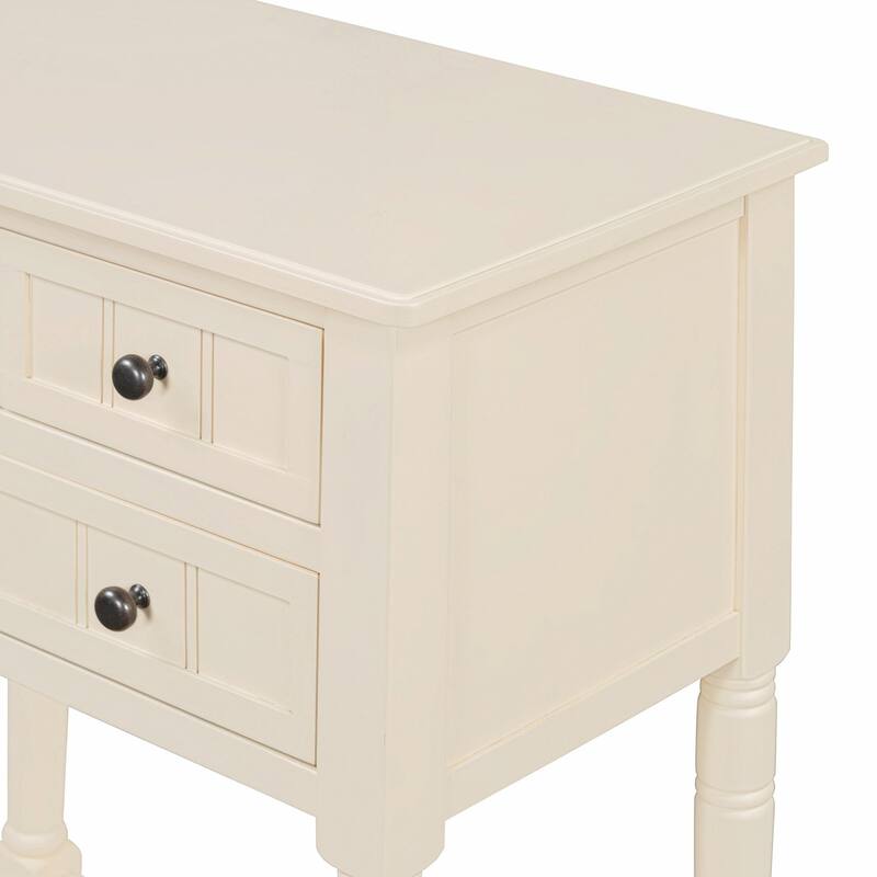 Narrow Console Table with 3 Drawers and Bottom Shelf