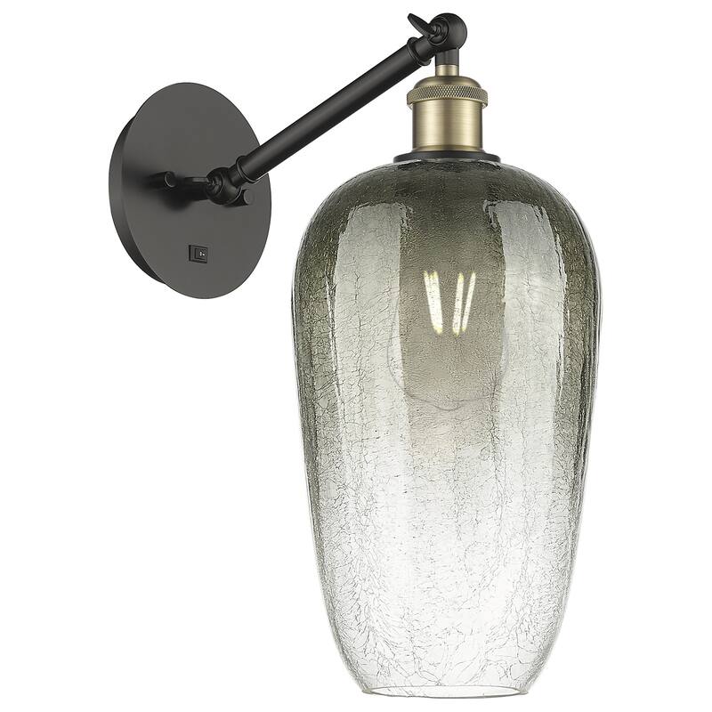 Innovations Lighting 317-1W-15-7 Brookhaven Flute Sconce Brookhaven - Black Antique Brass / Slate