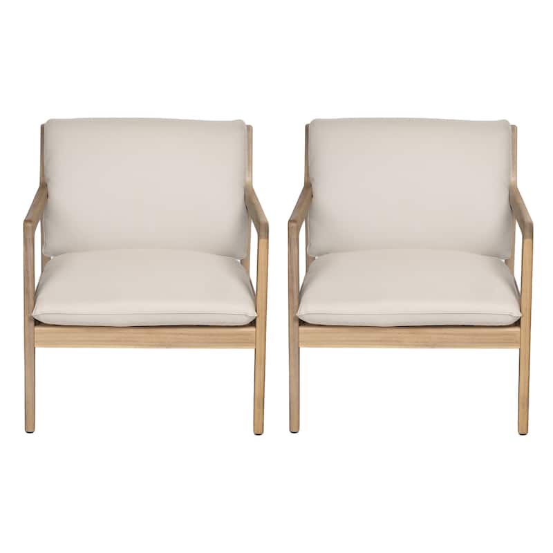 Christopher Knight Home - Isolde Outdoor Acacia Wood Chat Set with Cushions
