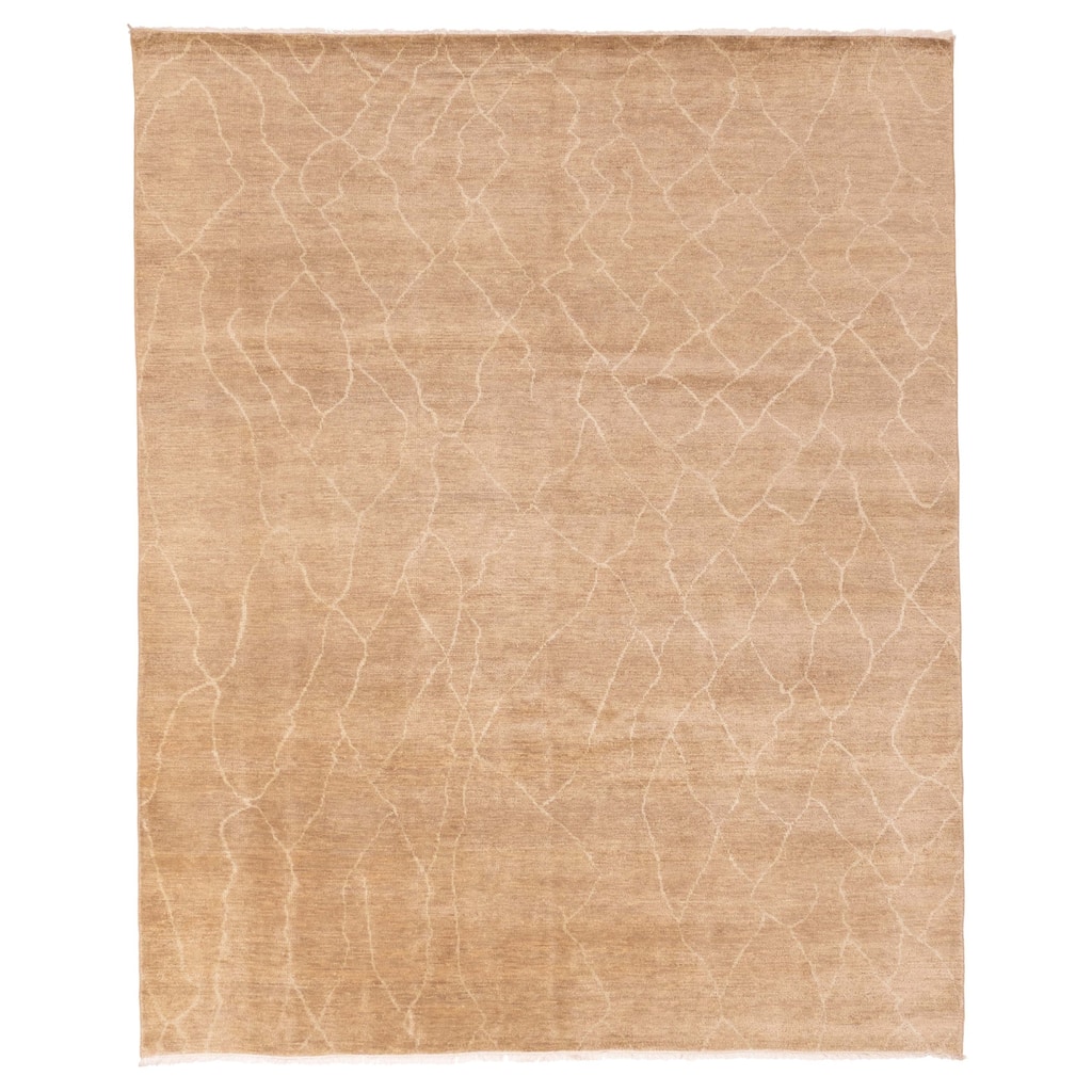 ECARPETGALLERY Hand-knotted Mystique Brown Wool Rug - 8'1 x 9'10
