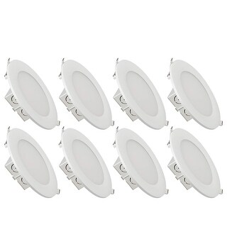 6 inch Slim Recessed Ceiling Light with Junction Box, 15W 5000K - 8PACK ...
