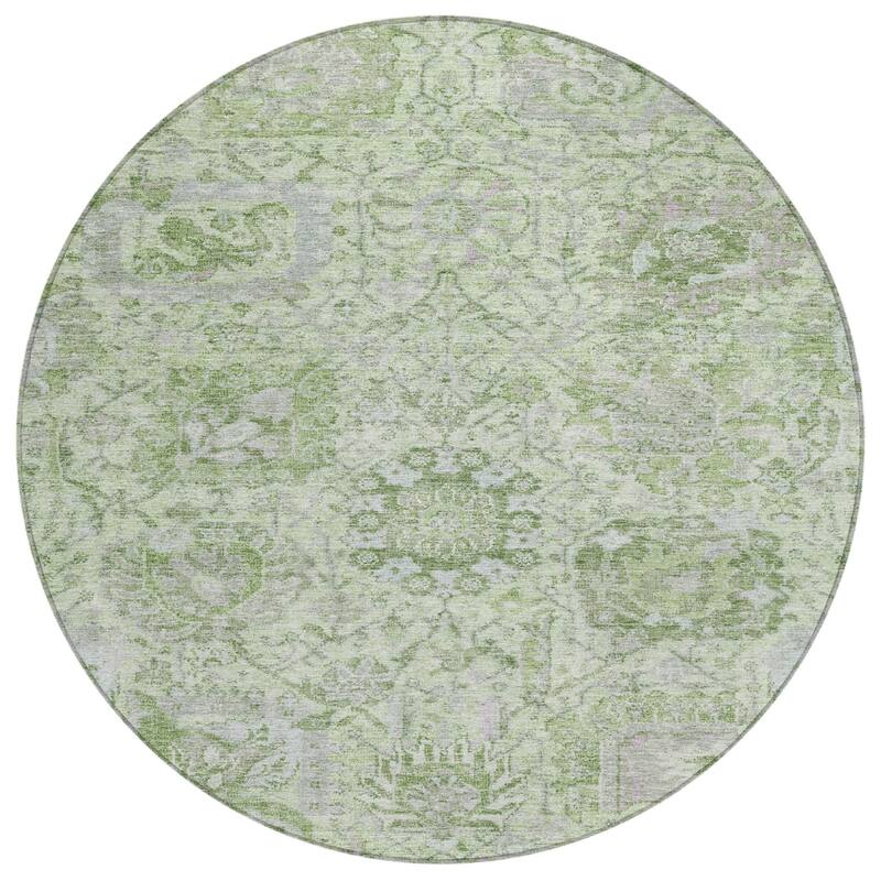 HomeRoots Damask Traditional Rectangle Outdoor Rug