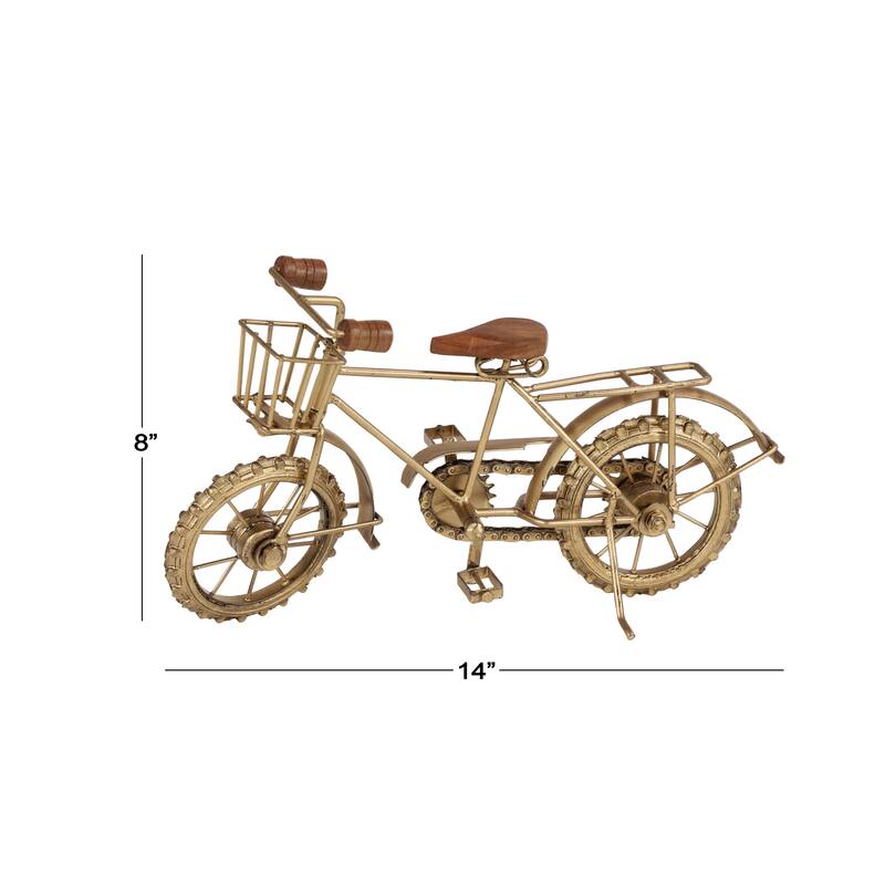 Metal Bike Decorative Sculpture - Gold - Roche River Decor