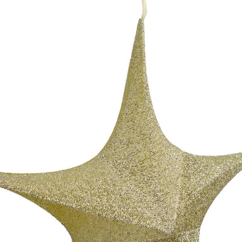25.5" Tinsel Foldable Christmas Star Outdoor Decoration