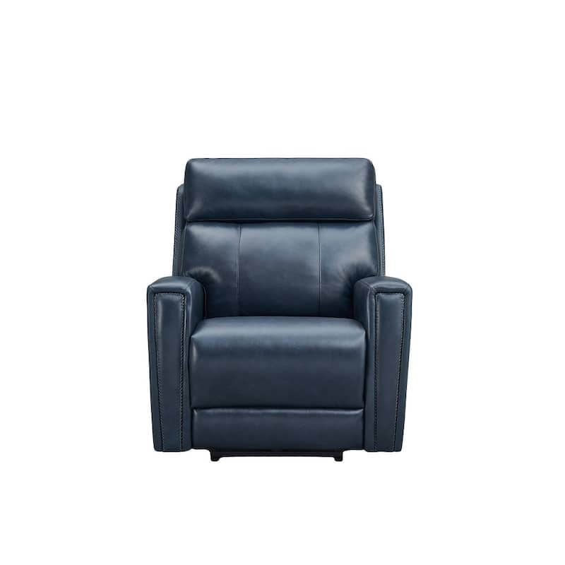 Genuine Leather Zero Gravity Power Recliner Chair with Power Headrest, USB&USB-C Port - Zero Gravity-Blue