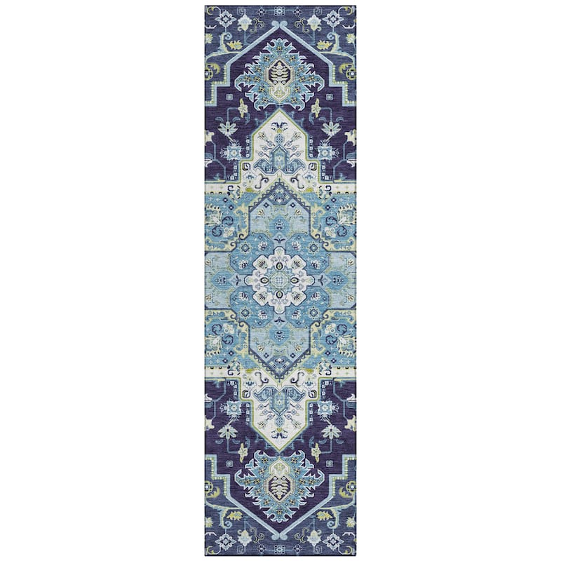 Machine Washable Indoor/ Outdoor Persian Traditional Chantille Rug