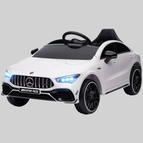 slide 2 of 3, 12V Mercedes-AMG CLA 45 Kids Ride-On Car with Remote Control, LED Lights, Horn & Adjustable Speed White