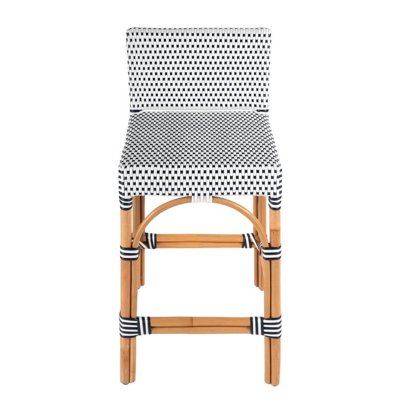 Serienna 24.5"H Seat Rattan Low Back Counter Stool
