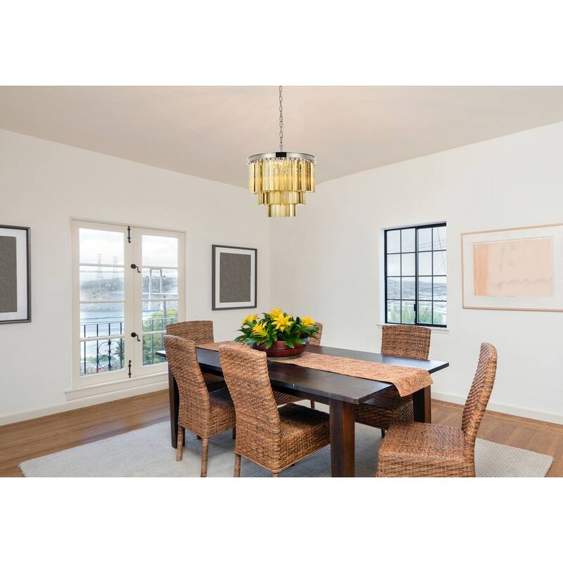 Royce Edge 9-Light Polished Nickel Chandelier