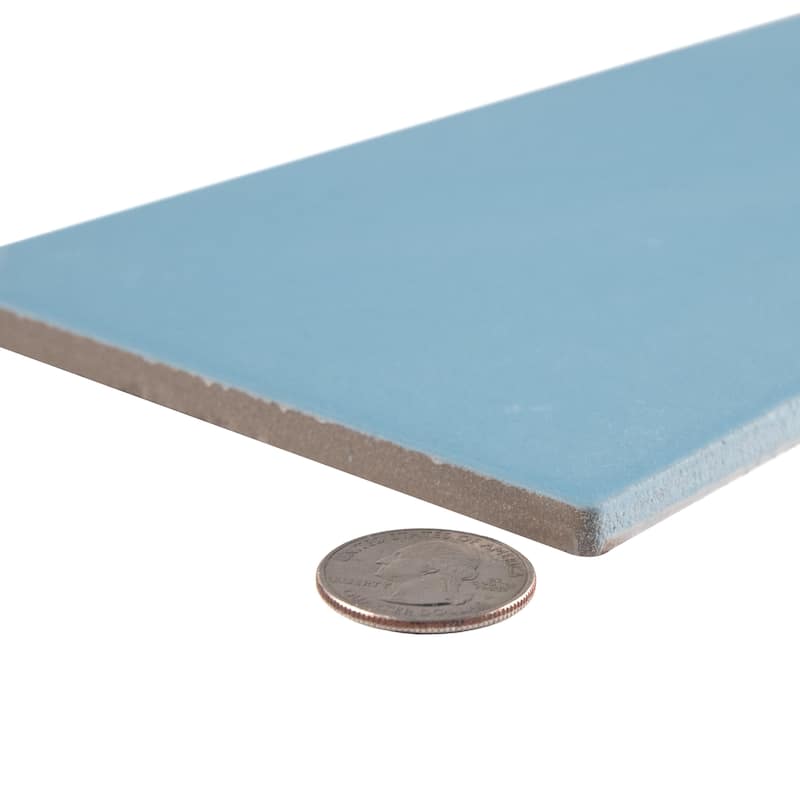 Merola Tile Piscina Brick Matte Blue 4-3/4" x 9-5/8" Porcelain Floor and Wall Tile