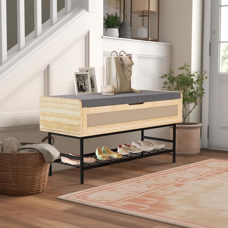 https://ak1.ostkcdn.com/images/products/is/images/direct/c80abf3e8f2010887ebeb39791ab50f6d5c5a415/2-Tier-Wood-Rattan-Shoe-Storage-Bench%2C-Entryway-Flip-Top-Shoe-Cabinet-with-Padded-Seat-and-Shelf%2C-Shoe-Oiganizer-Shelf.jpg