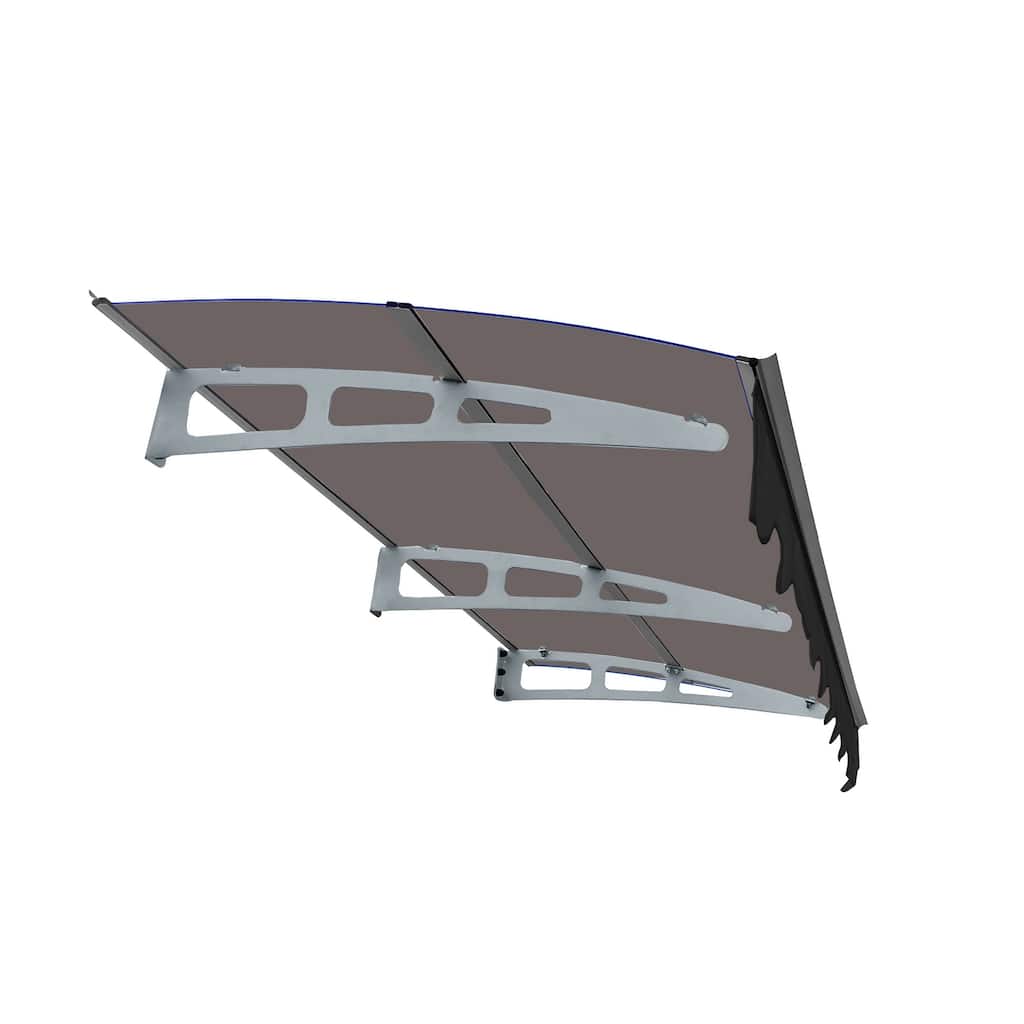 Series Door Window Awning Canopy Made of 0.137"Thick Crystal Solid Polycarbonate Sheet and Aluminum Alloy with Valance