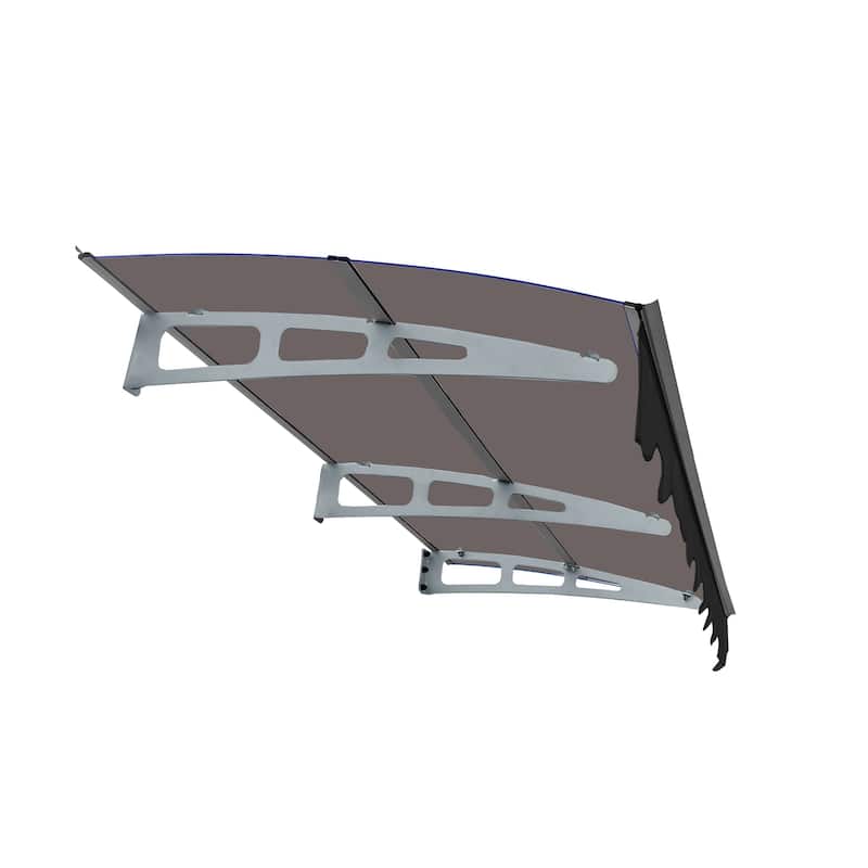 Series Door Window Awning Canopy Made of 0.137Inch Thick Crystal Solid Polycarbonate Sheet and Aluminum Alloy with Valance