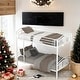 preview thumbnail 2 of 16, Industrial Minimalist Twin Over Twin Metal Bunk Bed,Divided into Two Beds,White