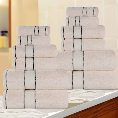 Superior Niles Cotton Ultra-Plush Absorbent 12 Piece Towel Set