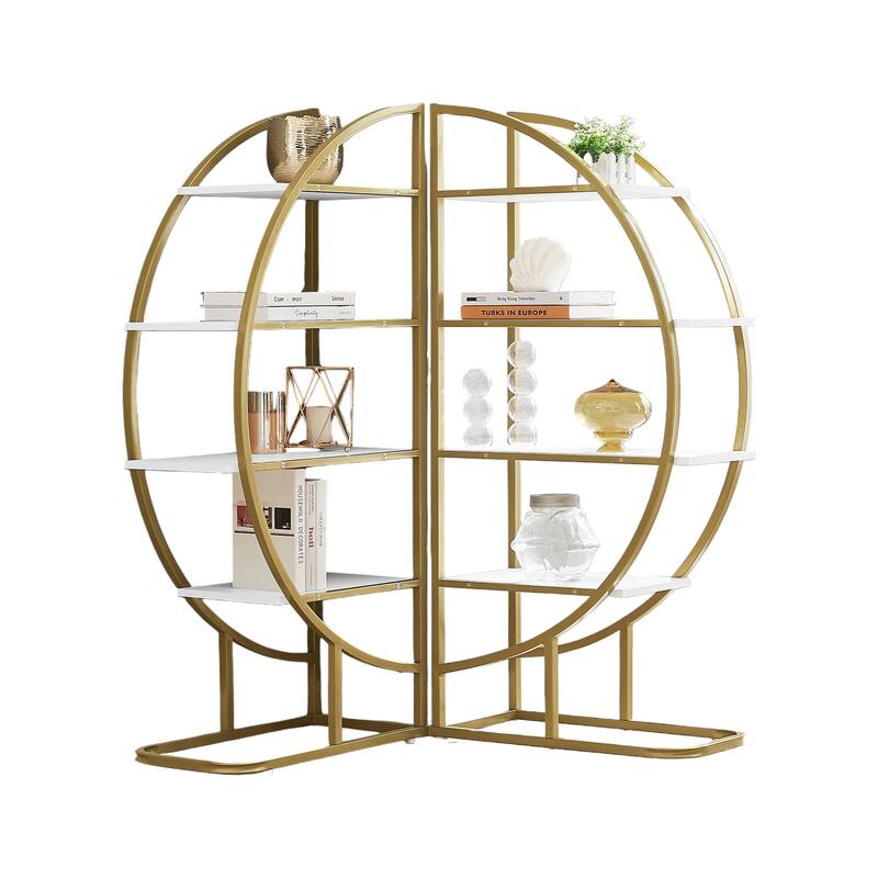 4-Tiers Bookshelf with Metal Frame and MDF Board