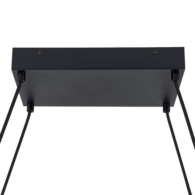 3/5-Light Integrated LED Linear Wood Chandelier Kitchen Island Pendant Light