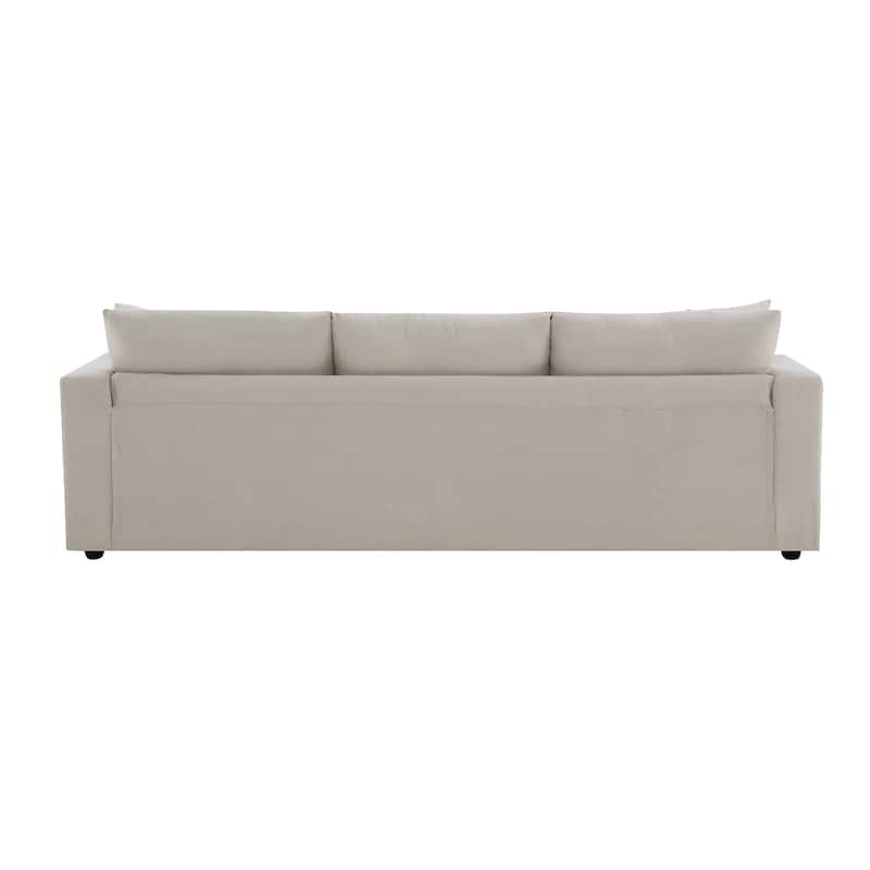101" L-Shaped Polyester Sectional Sofa with 4-Seat Cloud Couch and Movable Ottoman & Pocket Spring Cushions (300lb Capacity)