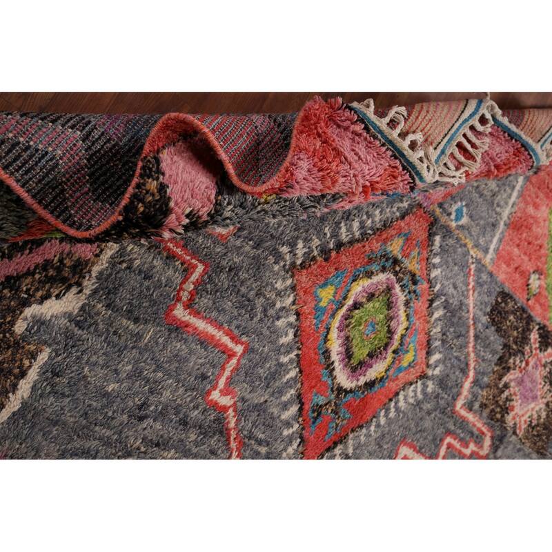 Geometric Moroccan Oriental Area Rug Handmade Tribal Wool Carpet - 8'5" x 12'9"