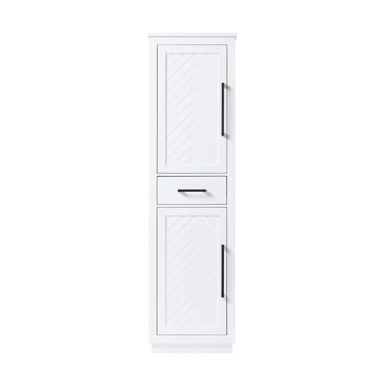 Raphael Bath Storage Cabinet (16-28 In.) - White - 20"