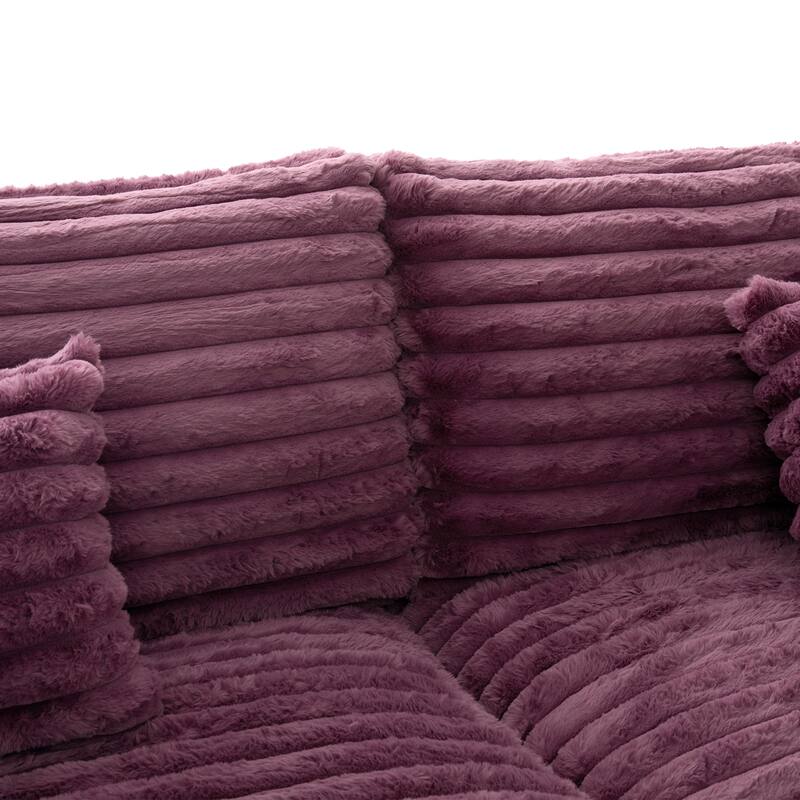 Oversized Double Chaise Lounge Sofa, Living Room 2 Seater Sofa Upholstered Sleeper Sofa Bed Daybed with USB Ports & Cup Holders