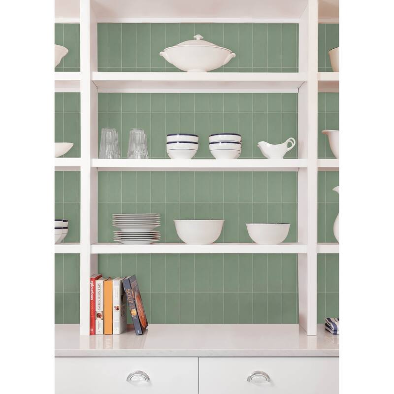Subway Green Peel & Stick Luxury Wall Tiles