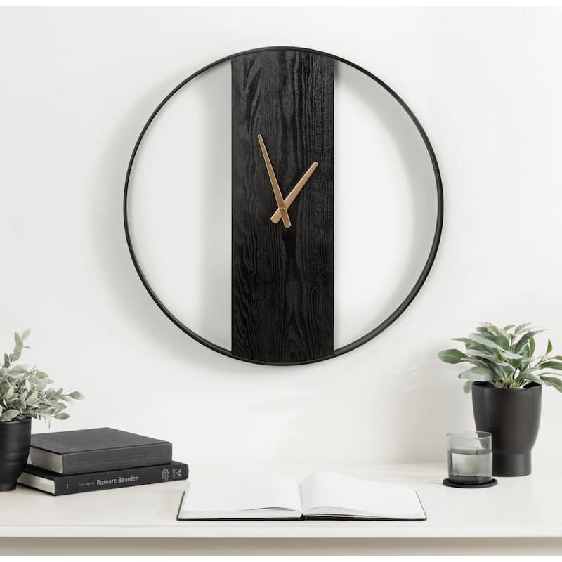 Kate and Laurel Ladd Round Numberless Wall Clock