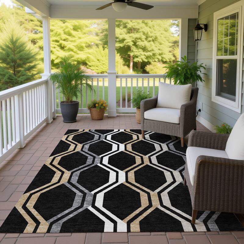 Machine Washable Indoor/ Outdoor Contemporary Dimensions Chantille Rug