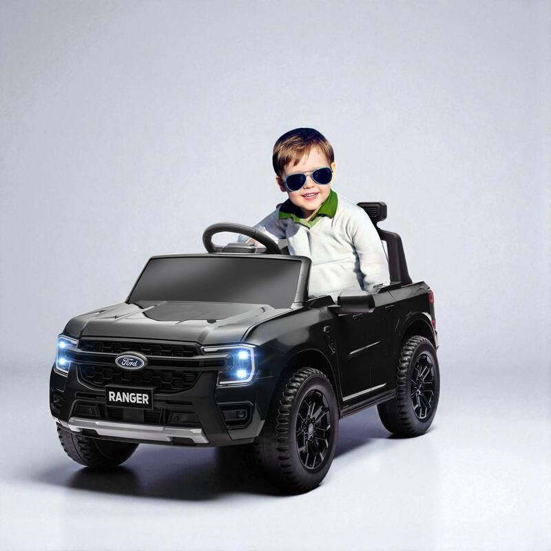 Ford Ranger Licensed 12V Kids Ride-On Truck with Remote Control, LED Headlights, Spring Suspension, Toy Storage, for 3-6 Years