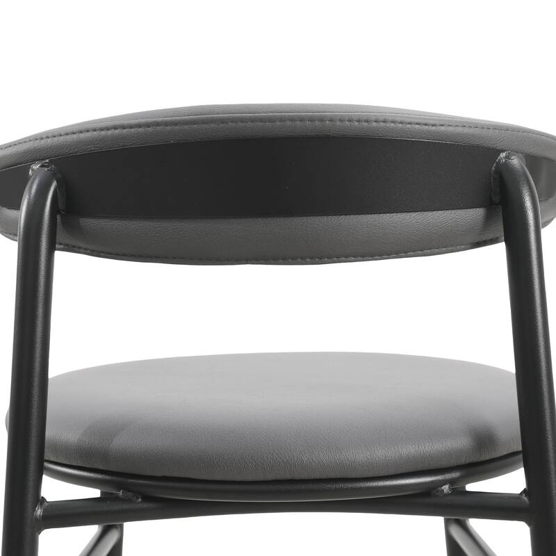 Upholstered Leather Bar Stool Accent Kitchen Chair Lume Collection Set of 2