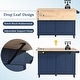preview thumbnail 5 of 18, Farmhouse Kitchen Island Set with Drop Leaf and 2 Seatings,Dining Table Set with Storage Cabinet, Drawers and Towel Rack