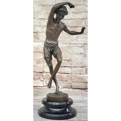 Young Boy Clical Dancer - Hot Cast Bronze Figure Sculpture By Duret