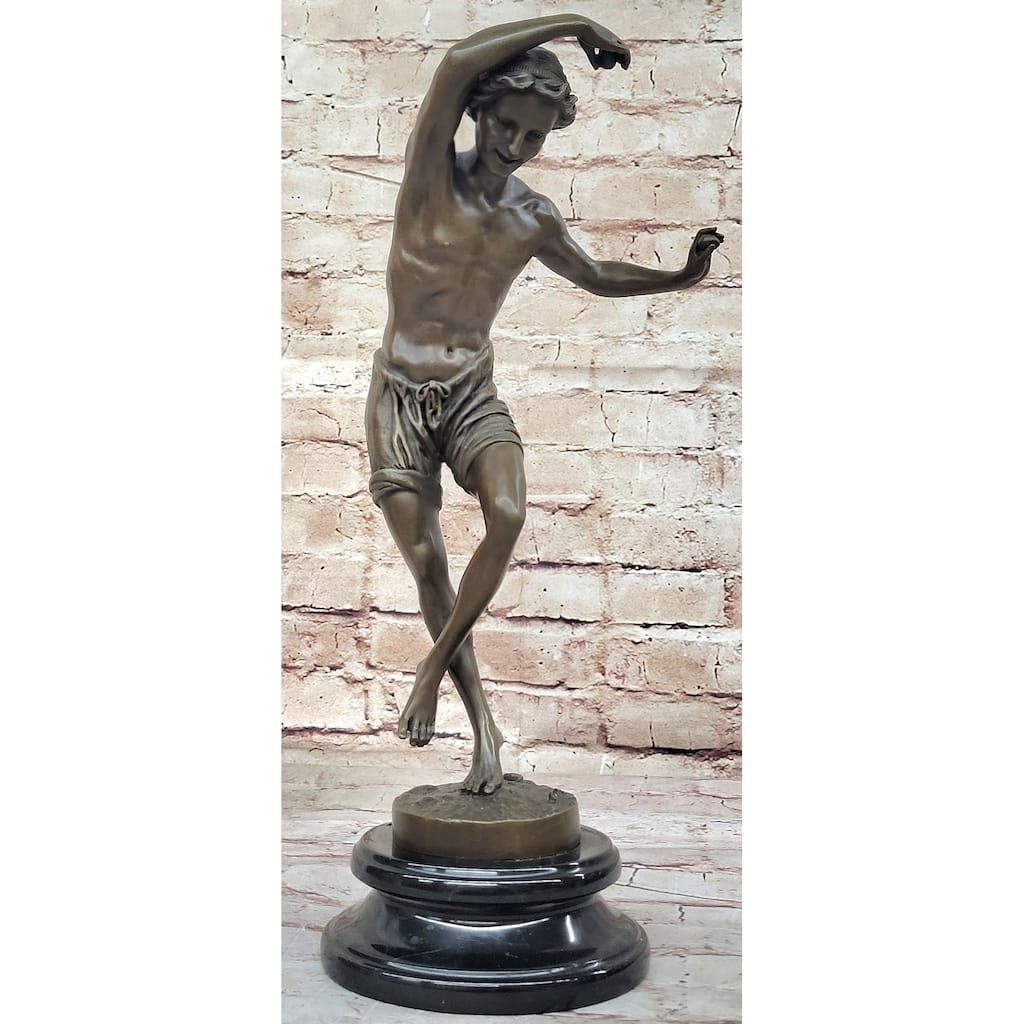 Young Boy Clical Dancer - Hot Cast Bronze Figure Sculpture By Duret