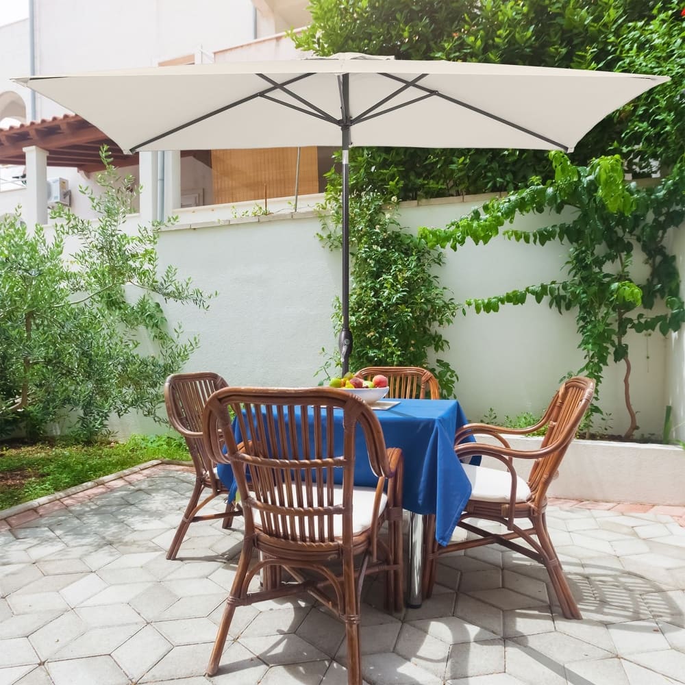 Bonosuki 10 x 6.5ft Patio Rectangular Umbrella with Tilt and Crank