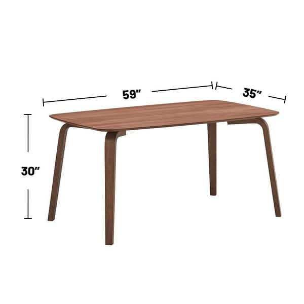 Rectangular Dining Table with Bent Wood Legs in Walnut - Bed Bath ...
