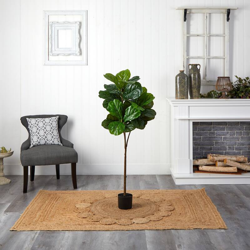 54In Artificial Tree - Contemporary Cool Design, Realistic Leaves, Home Office Decor - Green - 51-60 Inches