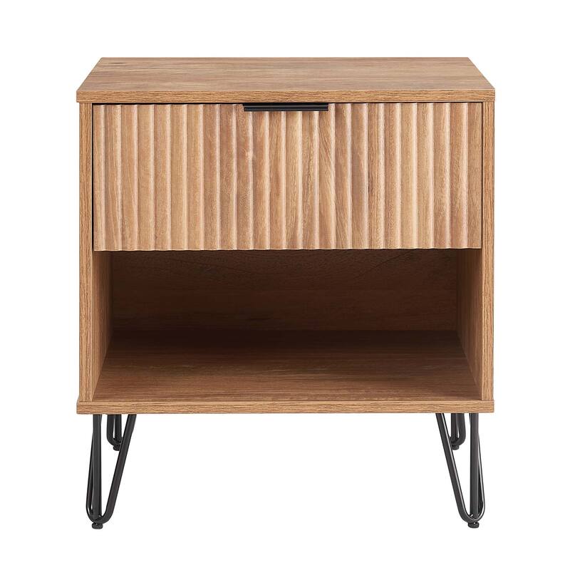 Manhattan Comfort Dumbo Mid Century Nightstand with 1 Drawer