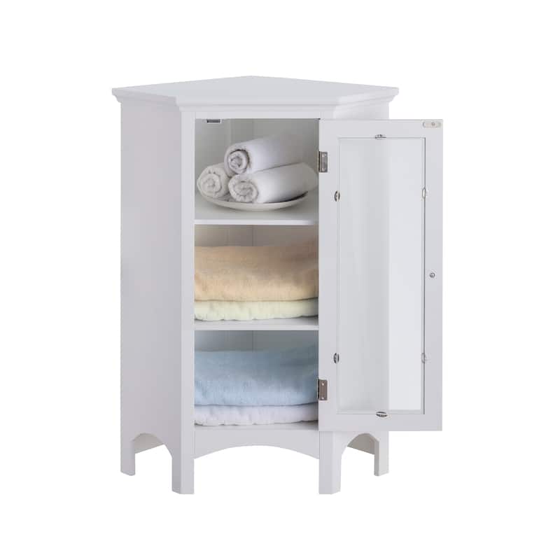 Teamson Home Madison Freestanding Corner Floor Accent Cabinet - 17"L x 24.75"W x 32"H