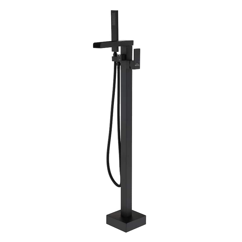Freestanding Bathtub Faucet with Hand Held Shower - Matte Black