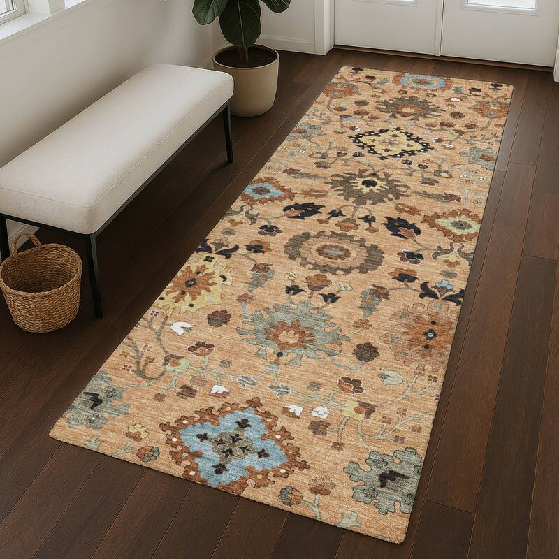 Machine Washable Indoor/ Outdoor Traditional Marci Chantille Rug