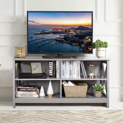 TV Stand Entertainment Media Center TV's 55" w/ Storage Shelves Gray - 47 inches in width