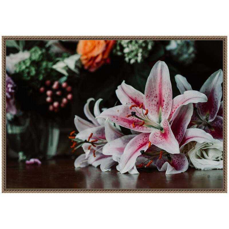 Kate and Laurel Sylvie Dark Lily Framed Canvas by Alicia Abla