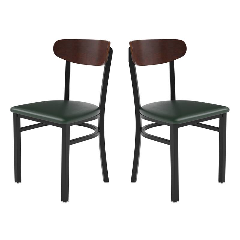 2PK Commercial Metal Dining Chairs with Boomerang Back