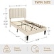 preview thumbnail 22 of 25, Twin Upholstered Platform Bed Frame with Headboard and 12 Wooden Slats, Adjustable Height,
