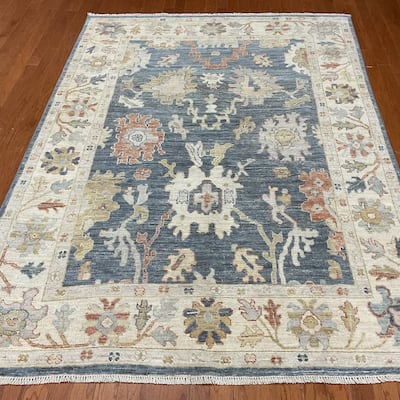 HERAT ORIENTAL Handmade Vegetable Dye Oushak Wool Rug - 6'1" x 8'4"