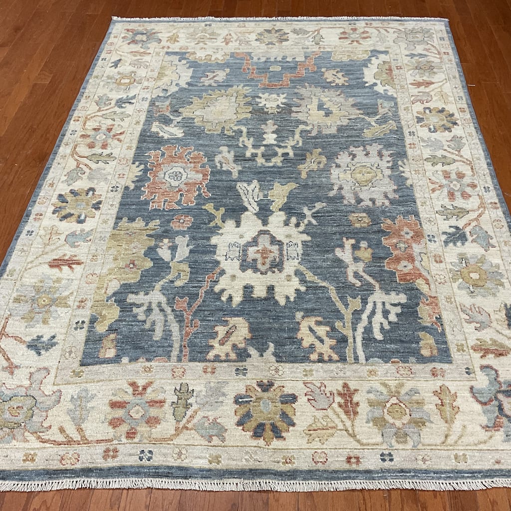 HERAT ORIENTAL Handmade Vegetable Dye Oushak Wool Rug - 6'1" x 8'4"