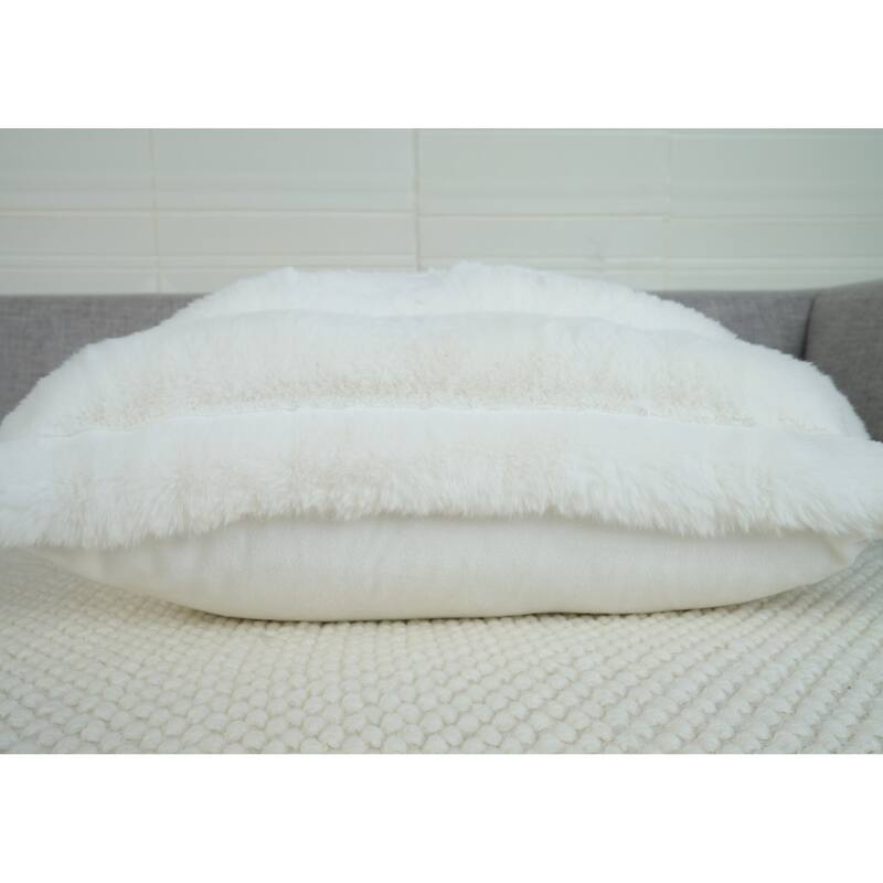 Madrid Collection Ultra Soft Ribbed Faux Fur Throw Pillow
